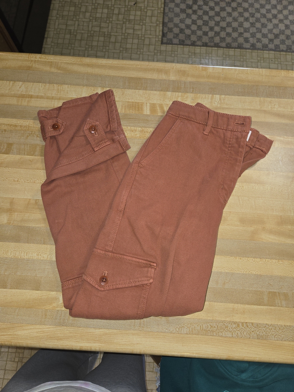 Wilfred Rust-Brown Boot Cut Cargo Pants